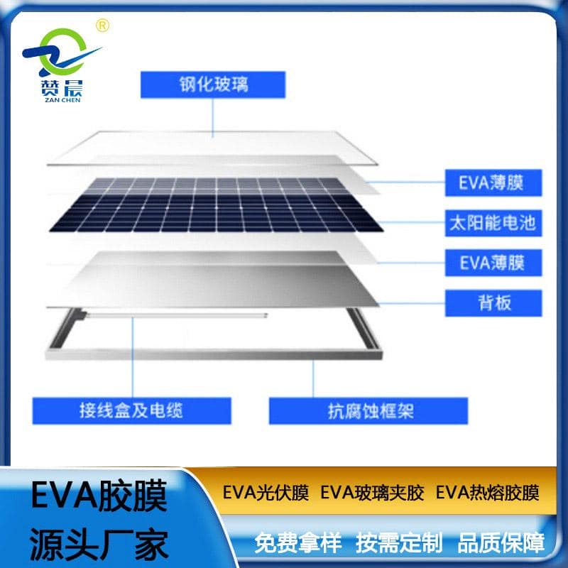 eva太陽(yáng)能光伏封裝膜電池隔膜光伏eva膠膜厚0.3mm廠家直銷(xiāo)贊晨品牌